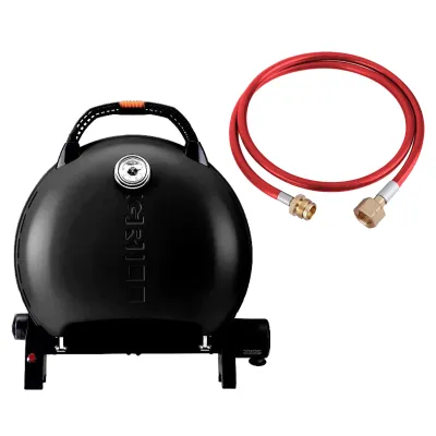 КОМПЛЕКТ Портативный переносной газовый гриль O-GRILL 600T, черный + шланг в подарок! - Robinzon.ua