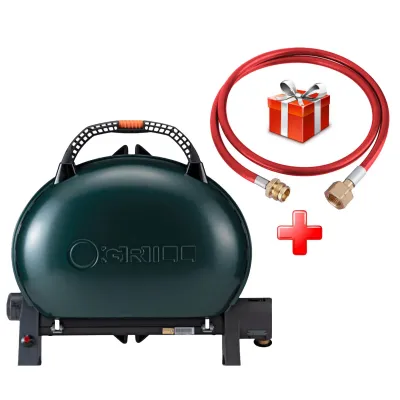 КОМПЛЕКТ Портативный переносной газовый гриль O-GRILL 500, зеленый + шланг в подарок! - Robinzon.ua