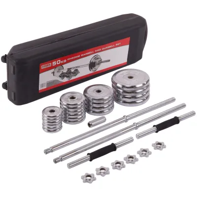 Комплект штанга и гантели на 50 кг YORK 1437-50CH - Robinzon.ua