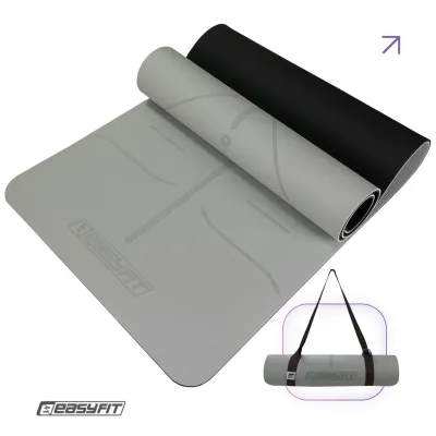 Коврик для йоги и фитнеса EasyFit Polarity stone с ремнем - Robinzon.ua