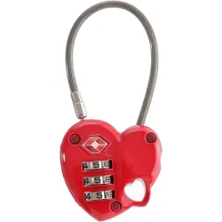 Munkees 3606 брелок-замок TSA Combi Lock Heart red - Robinzon.ua