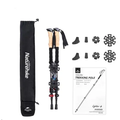 Треккинговые ультралегкие палки Naturehike NH20DS003 черные (цена за пару). - Robinzon.ua