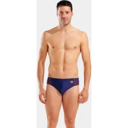 Мужские плавки-слипы Arena DOUBLE GRAPHIC SWIM BRIEFS Тёмно-синий, Оранжевый 100 (010951-705 100) - Robinzon.ua