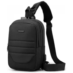 Сумка-слинг мужская Confident из ткани черная - Robinzon.ua