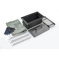 Коптильня с гидрозатвором толщина металла 2мм 470*260*250мм с чехлом и перчатками СИЛА - Robinzon.ua