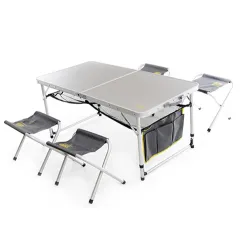 Пікніковий набір Premium на 4 людини (стіл-чемодан з додатковою полицею + 4 стільця) 120*60*70см СИЛА - Robinzon.ua