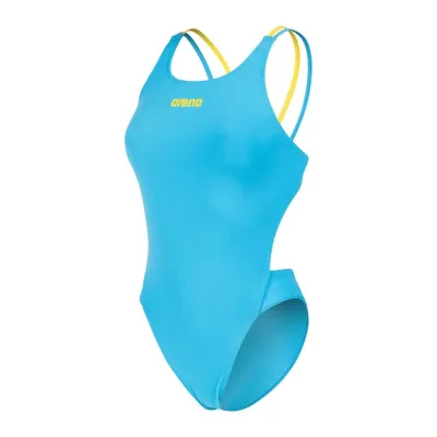 Купальник закритий для жінок Arena SWIMSUIT TECH MULTI SOLID Блакитний, Жовтий 34 (008054-820 34) - Robinzon.ua