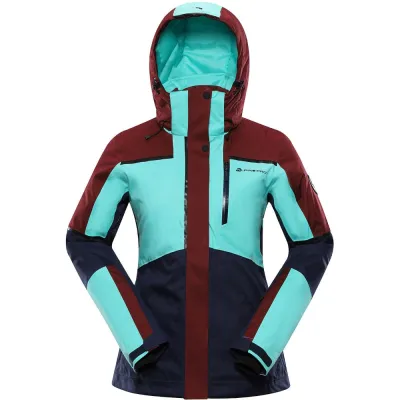 Горнолыжная женская теплая мембранная куртка Alpine Pro MALEFA, Turquoise/Dark blue, S (LJCY546547 S) - Robinzon.ua