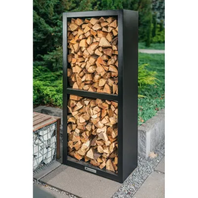 Дровница на две секции Quan, черная QN90079. - Robinzon.ua