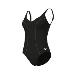 Купальник закритий для жінок Arena CLIP BACK SWIMSUIT SOLID B Чорний, Білий 38 (010651-510 38) - Robinzon.ua