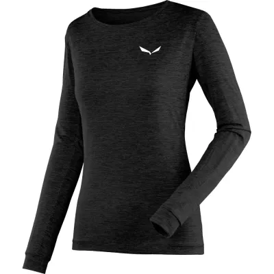 Футболка женская Salewa PUEZ MELANGE DRY W L/S TEE 27454 0911 - 40/34 - черный - Robinzon.ua