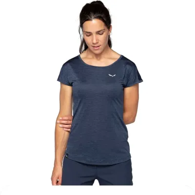 Футболка женская Salewa PUEZ MELANGE DRY W S/S TEE 26538 3966 - 48/42 (XL) - синий - Robinzon.ua