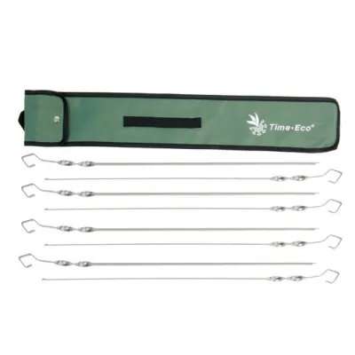 Комплект шампурів нерж.сталь, 8 шт в чохлі, JR 008 - Robinzon.ua