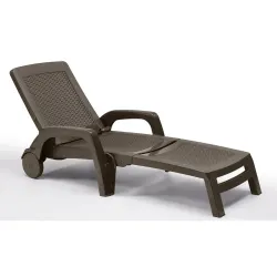 Шезлонг пластиковий BICA Miami, коричневий - Robinzon.ua