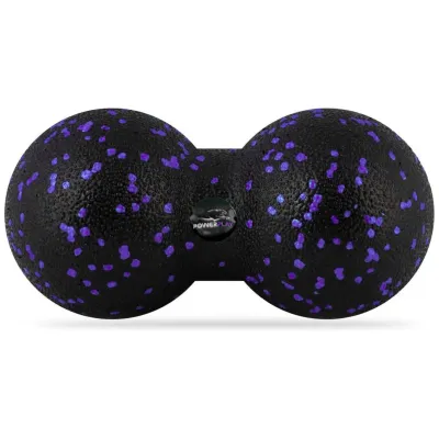 Масажний м'яч подвійний PowerPlay PP-4352 Epp foam peanut ball (d8*16cm.) Чорно/Фіолетовий - Robinzon.ua