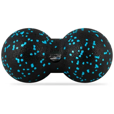 Масажний м'яч подвійний PowerPlay PP-4352 Epp foam peanut ball (d8*16cm.) Чорно/Блакитний - Robinzon.ua