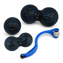 Набір масажних м'ячиків PowerPlay 4007 EPP Massage Ball Чорно-Сині (3 шт.) - Robinzon.ua