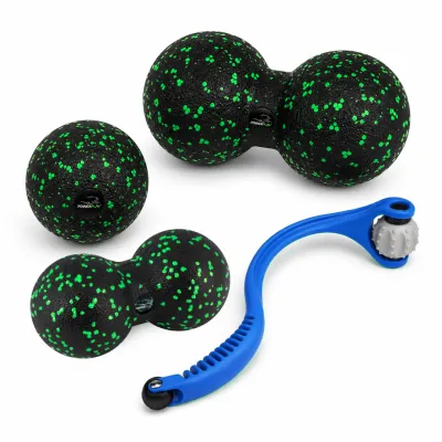 Набір масажних м'ячиків PowerPlay 4007 EPP Massage Ball Чорно-Зелені (3 шт.) - Robinzon.ua