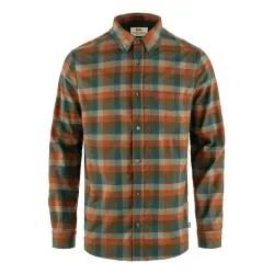 Сорочка чоловіча FJALLRAVEN Lappland Stretch Flannel Shirt M L помаранчевий/зелений - Robinzon.ua
