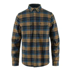 Сорочка чоловіча FJALLRAVEN Singi Heavy Flannel Shirt M L синій/коричневий - Robinzon.ua