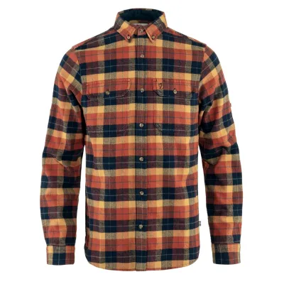 Сорочка чоловіча FJALLRAVEN Singi Heavy Flannel Shirt M XXL помаранчевий/синій - Robinzon.ua