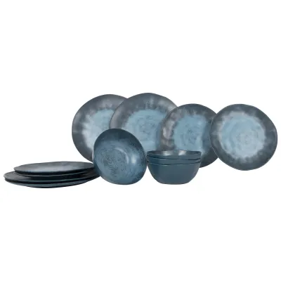 Сервіз столовий Gimex Tableware Stone 12 Pieces 4 Person Dark Blue (6917100) - Robinzon.ua