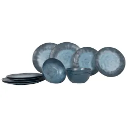 Сервіз столовий Gimex Tableware Stone 12 Pieces 4 Person Dark Blue (6917100) - Robinzon.ua