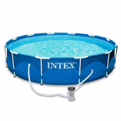 Круглый каркасный бассейн Intex 28212 (366x76 см) Metal Frame Pool - Robinzon.ua