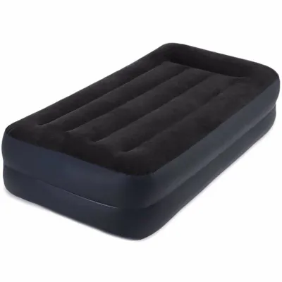 Односпальная надувная кровать Intex 64122 (99 x 191 x 42 см) Pillow Rest + Встроенный электронасос 220В - Robinzon.ua
