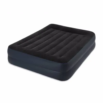 Двуспальная надувная кровать Intex 64124 (152 x 203 x 42 см) Pillow Rest + Встроенный электронасос 220В - Robinzon.ua