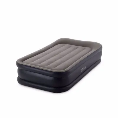 Односпальне надувне ліжко Intex 64132 (99 x 191 x 42 см) Deluxe Pillow Rest + Вбудований електронасос 220В. - Robinzon.ua