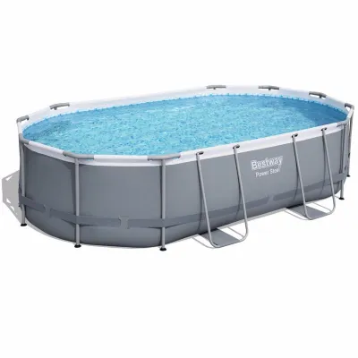 Овальный каркасный бассейн Bestway 56448 Power Steel Frame Pool (488х305х107 см) - Robinzon.ua
