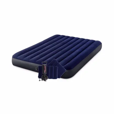 Двуспальный надувной матрас Intex 64765 (152 x 203 x 25 см) Classic Downy Airbed + Ручной насос и 2 подушки - Robinzon.ua