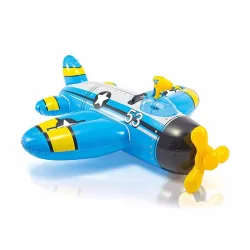 Дитячий надувний пліт Intex 57537 Винищувач (132 x 130 см) Water Gun Plane Ride-ons (Блакитний) - Robinzon.ua