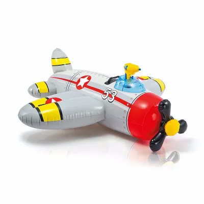 Дитячий надувний пліт Intex 57537 Винищувач (132 x 130 см) Water Gun Plane Ride-ons (Сірий) - Robinzon.ua