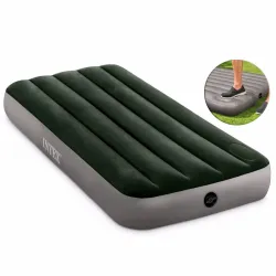Односпальний надувний матрац Intex 64760 (76 x 191 x 25 см) Downy Airbed + Вбудований ножний насос. - Robinzon.ua