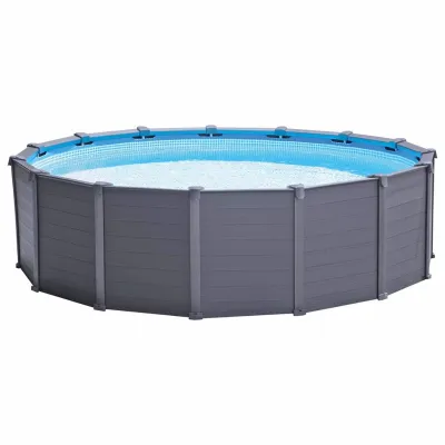 Круглый каркасный бассейн Intex 26384 (478 x 124 см) Graphite Gray Panel Pool - Robinzon.ua