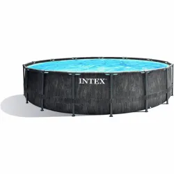 Круглый каркасный бассейн Intex 26742 (457-122 см) GreyWood Prism Frame Pool - Robinzon.ua