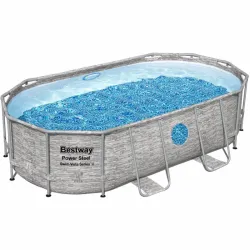 Овальный каркасный бассейн Bestway 56714 (427-250-100 см) Power Steel™ Swim Vista Series™ Овальный каркасный бассейн Bestway 56714 (427-250-100 см) Power Steel™ Swim Vista Series™ - Robinzon.ua