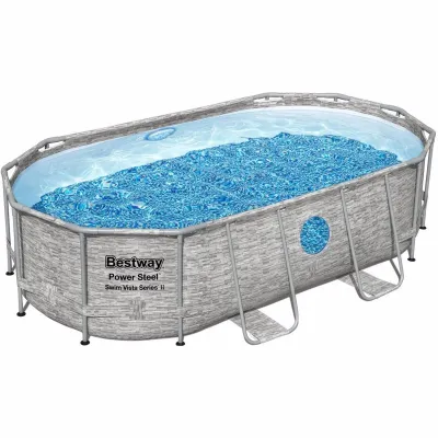 Овальный каркасный бассейн Bestway 56714 (427-250-100 см) Power Steel&trade; Swim Vista Series&trade; - Robinzon.ua