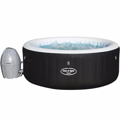 Бассейн-джакузи Miami Lay-Z-Spa Bestway 60001 (180x66 см) надувной спа-салон на 2-4 человека Черный - Robinzon.ua