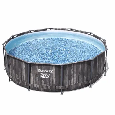 Круглый каркасный бассейн Bestway 5614X (366х100 см) Wood Style Frame Pool + насос + лестница - Robinzon.ua