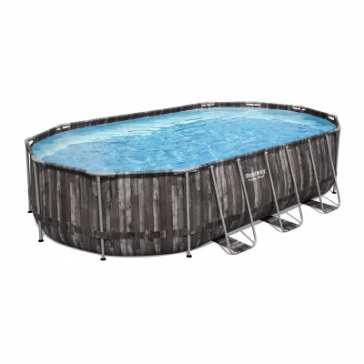 Каркасный бассейн Bestway 5611R (610х366х122 см) с картриджным фильтром, лестницей и тентом - Robinzon.ua