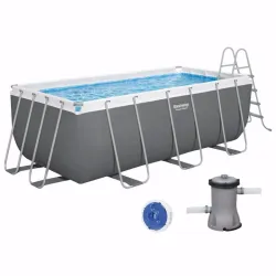 Прямоугольный каркасный бассейн Bestway 56456 (56241) Power Steel Frame Pool (412х201х122 см) - Robinzon.ua