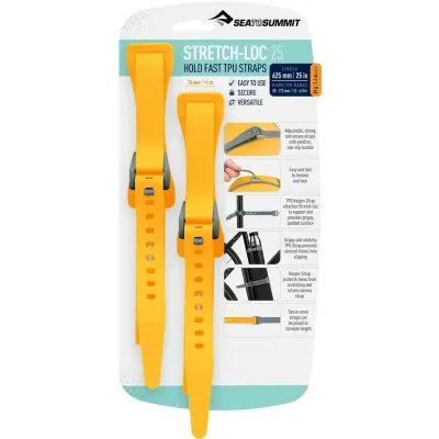 Набір стяжок Stretch-Loc 25 - 20mm x 625mm 2 Pack, Yellow від Sea to Summit (STS ASLSTRP20X625YW) - Robinzon.ua