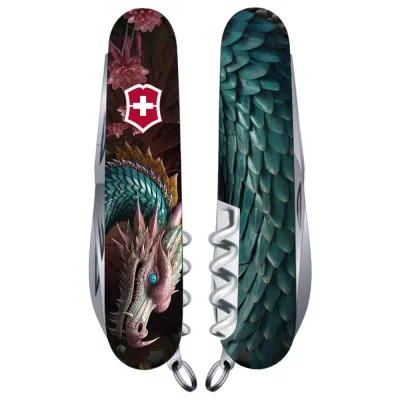 Складной нож Victorinox CLIMBER ZODIAC Лазурный дракон 1.3703.3.Z3290p - Robinzon.ua