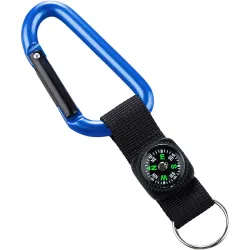 Munkees 3228 карабін 8 mm with strap, compass, keyring dark blue Munkees 3228 карабін 8 mm with strap, compass, keyring dark blue - Robinzon.ua