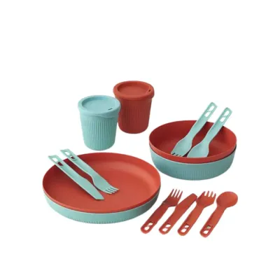 Набор посуды Sea to Summit Passage Dinnerware Set, 2P, 14 Piece, Spicy Orange/Aqua Sea Blue (STS ACK037051-122123) - Robinzon.ua