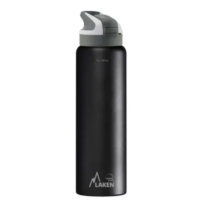 Термопляшка LAKEN Summit Thermo Bottle 1L Чорний - Robinzon.ua