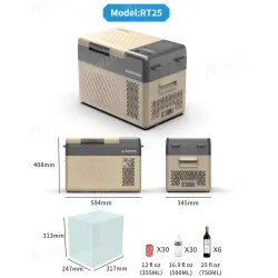 Компресорний автохолодильник Alpicool RT25 (24 літри). До -20℃. Живлення 12, 24, 220 Вольт Компресорний автохолодильник Alpicool RT25 (24 літри). До -20℃. Живлення 12, 24, 220 Вольт - Robinzon.ua